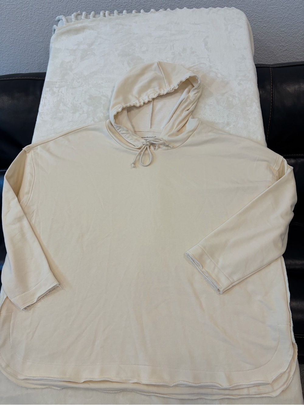 Westbound Cream Lightweight Hooded Sweatshirt